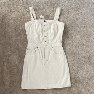Levi's Cream Mini Dress with Button Detail